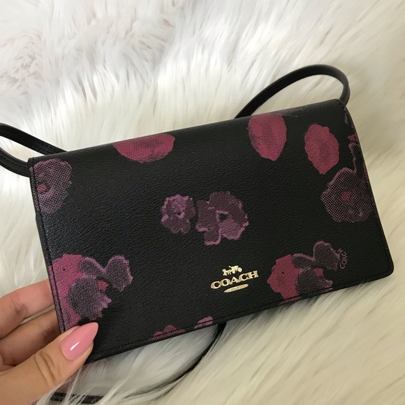 Coach Handbags - Coach Black Wine Pink Hayden Foldover Shoulder Bag